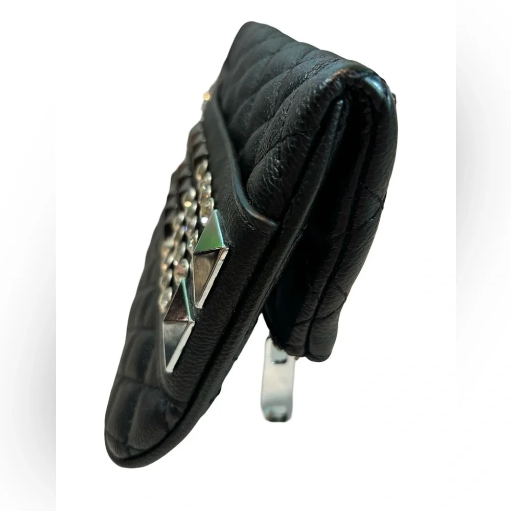 Lionel Quilted Fold‎ Over Clutch with Studs and Rhinestones